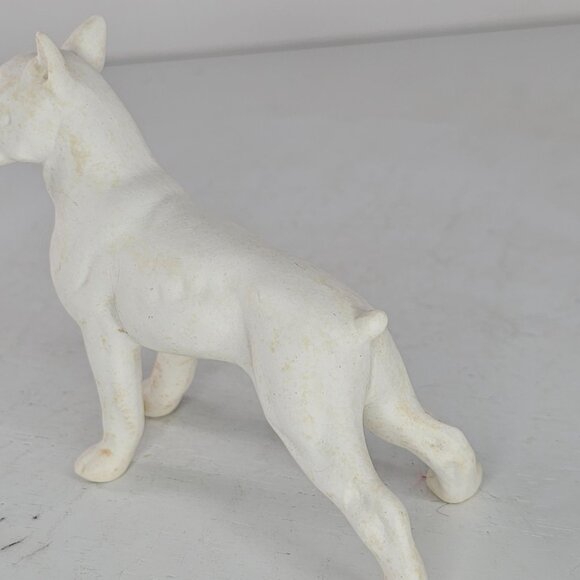 Vintage Goebel Bisque Boxer Dog Figurine Made West Germany White Dog - Picture 8 of 9